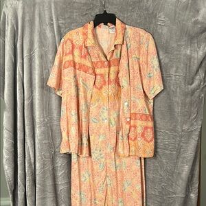 Vintage sleeveless Maxi Dress with Short Sleeve Jacket Cover